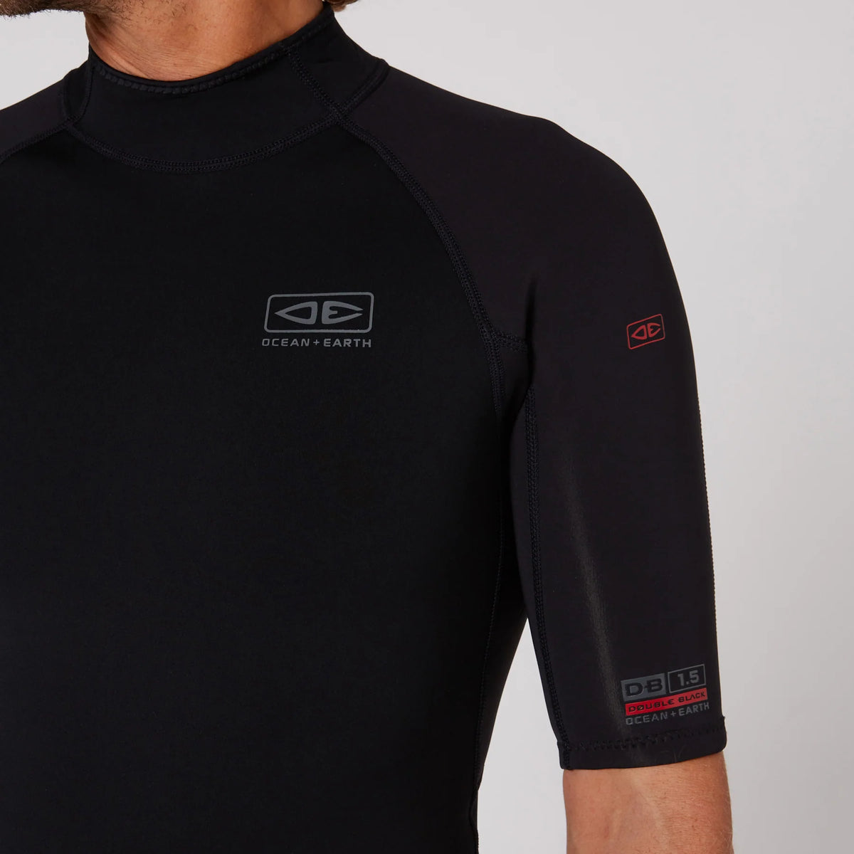 MENS DOUBLE BLACK SHORT SLEEVE VEST - 1.5MM