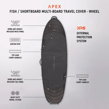 APEX FISH/SHORT TRAVEL COVER - 5 BOARDS