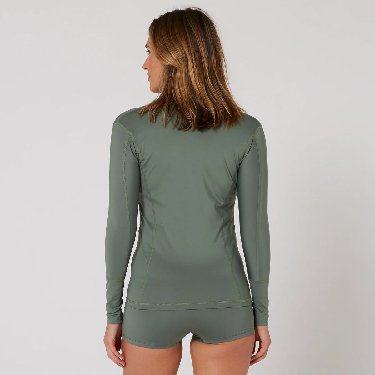 WOMENS OCEANA LONG SLEEVE FRONT ZIP LYCRA TOP