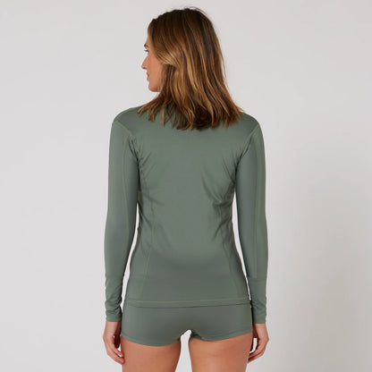 WOMENS OCEANA LONG SLEEVE FRONT ZIP LYCRA TOP